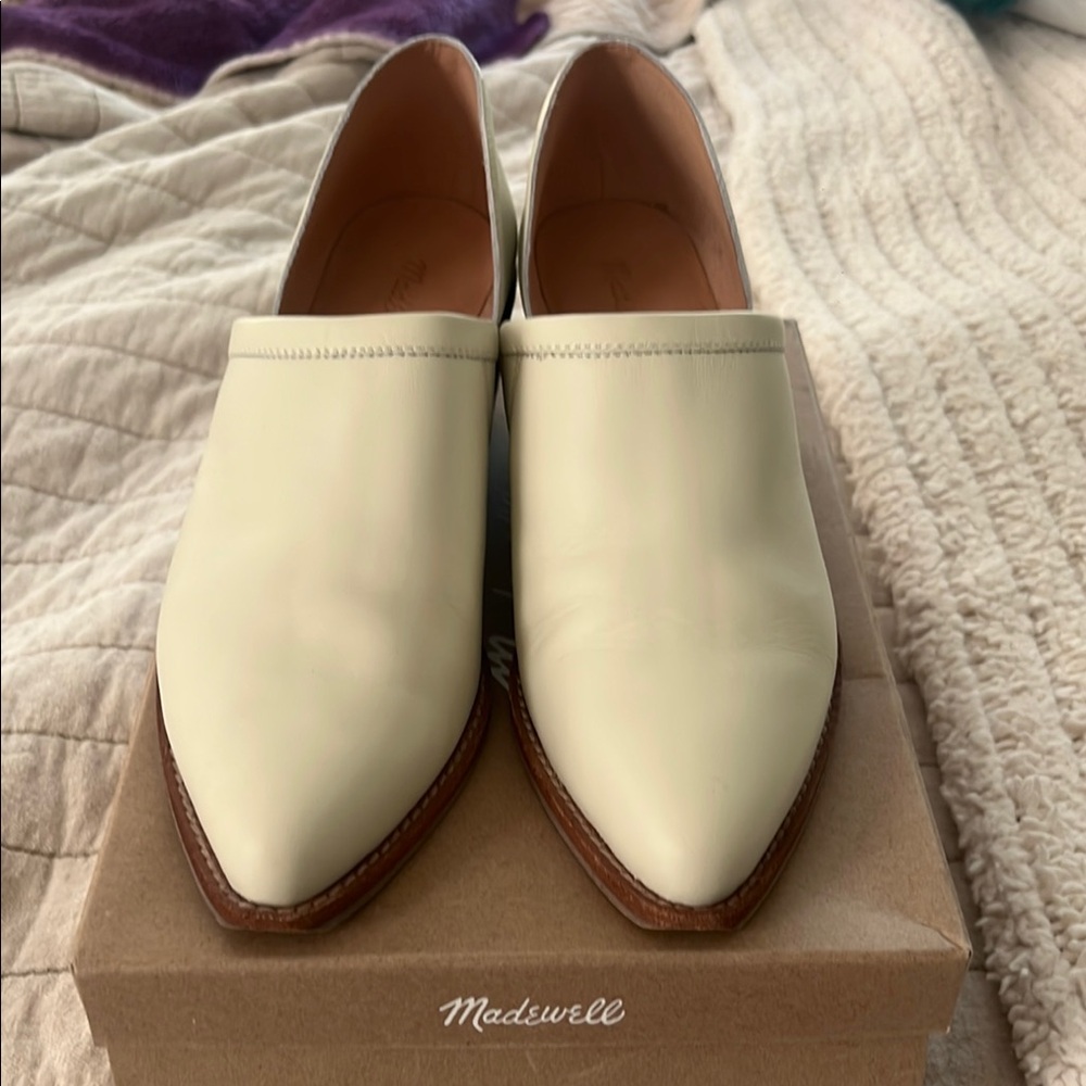 Madewell Cream Leather Flats